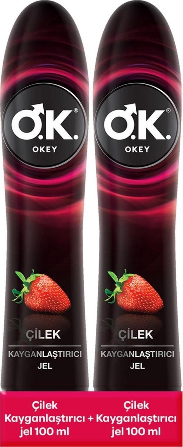 Okey Çilek Kayganlaştırıcı Jel 2 x 100 ML - Image 1