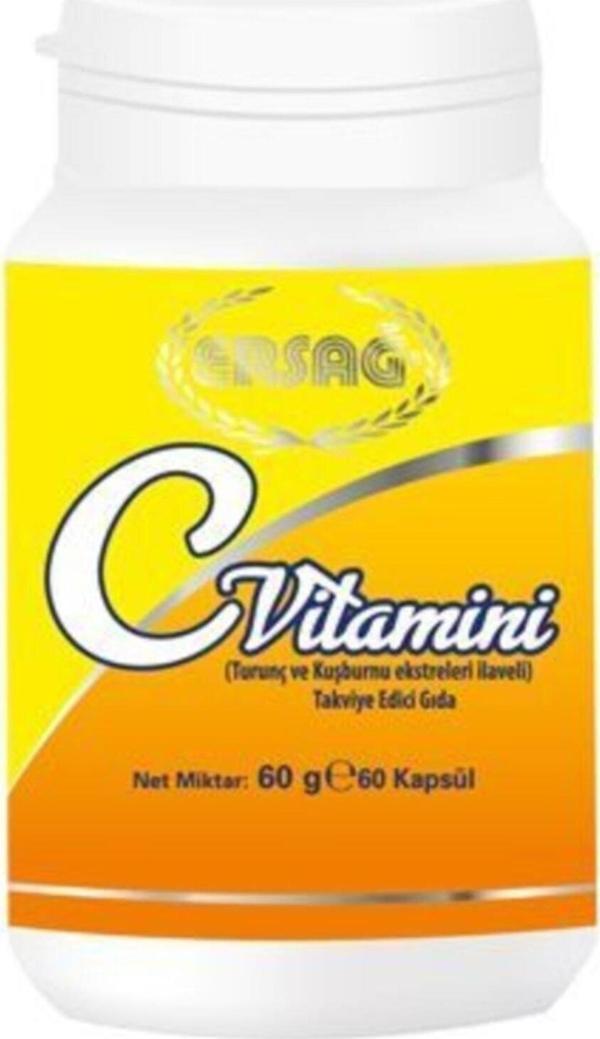 Ersağ C Vitamini Kapsül (turunç Ve Kuşburnu Ekstreleri Ilaveli ) - Image 1
