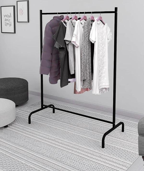 Exent Konfeksiyon Askısı Ayaklı Askılık Elbise Askılığı Siyah - Image 1