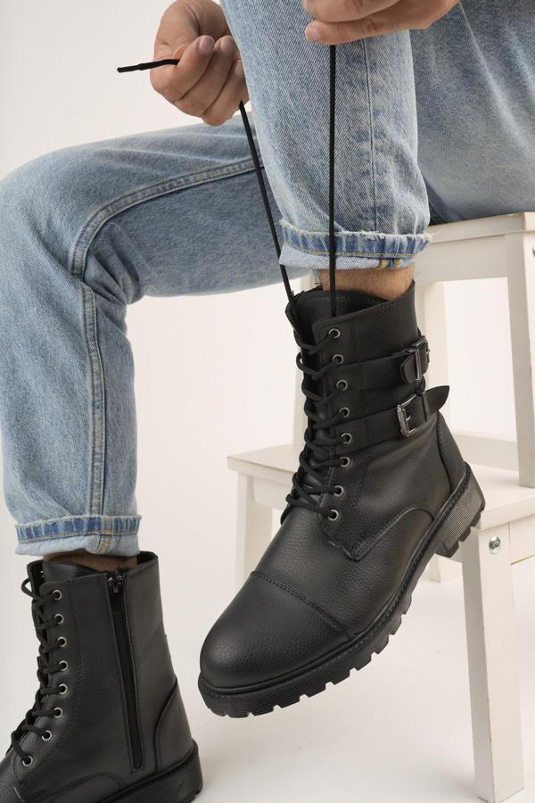 Muggo M452 Garantili Kauçuk Sağlam Esnek Kışlık Su ve Soğuk Geçirmez Unisex Bağcıklı ve Fermuarlı Postal Bot - Image 1