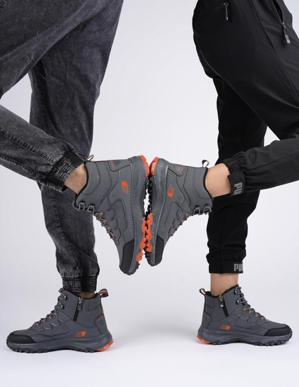 Muggo İZLAND Unisex Garantili Trekking Outdoor Bağcıklı Yandan Fermuarlı Kışlık Bot - Image 1