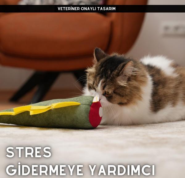 Matatabi - Yeşil Dino Bol Sesli, Bol Kokulu Kedi Oyuncağı 40 x 12 cm - Image 1