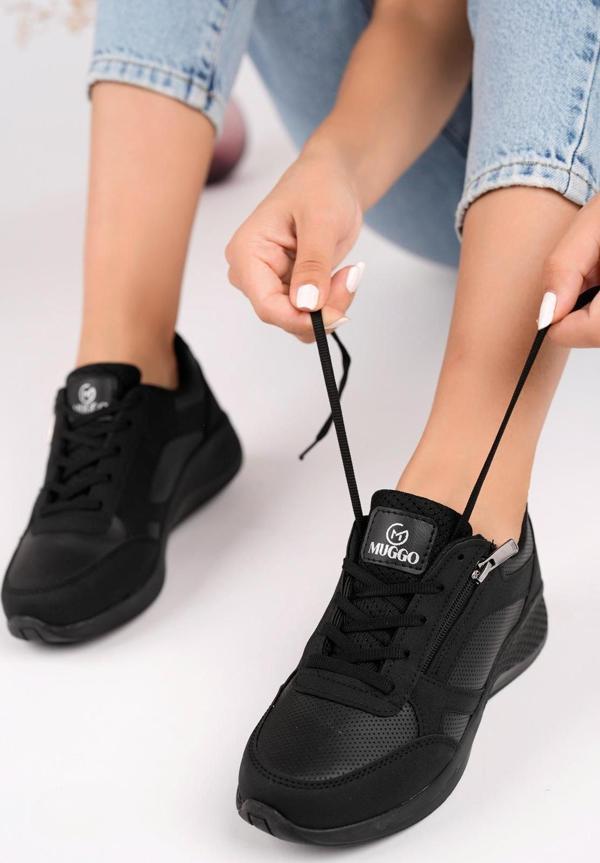 Muggo Asel Garantili Kadın Ortopedik Günlük Bağcıklı Yandan Fermuarlı Rahat Sneaker Spor Ayakkabı - Image 1