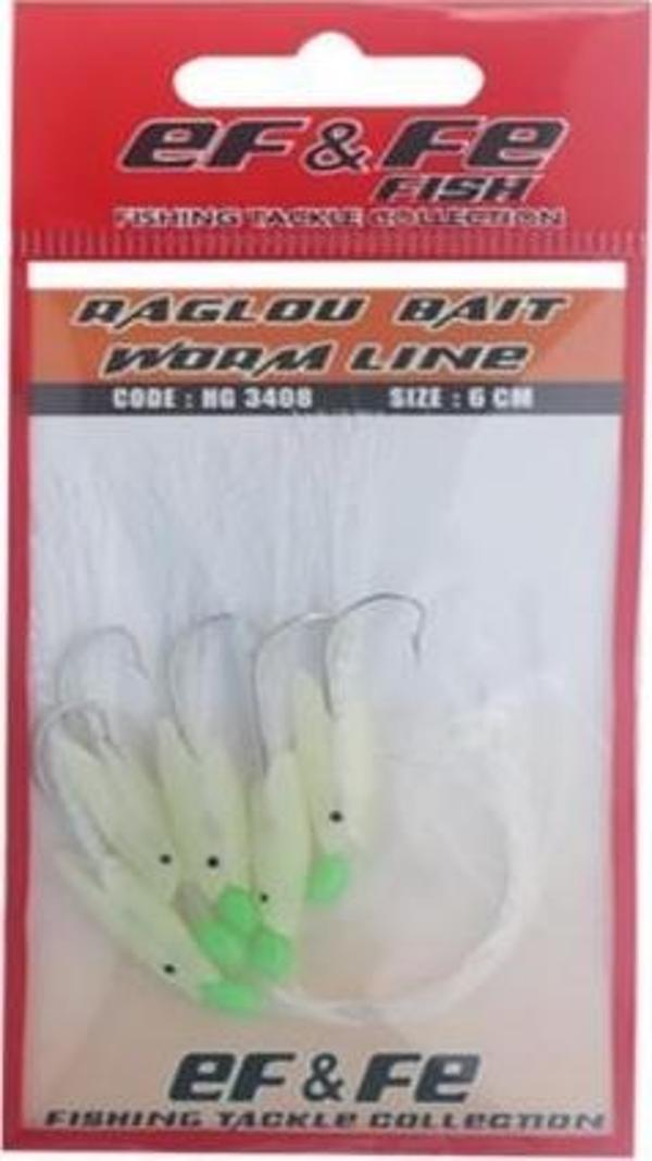 EFFE Raglu Bait Worm 6cm Fosforlu Kurt Çapari Glow HG3408 - Image 1