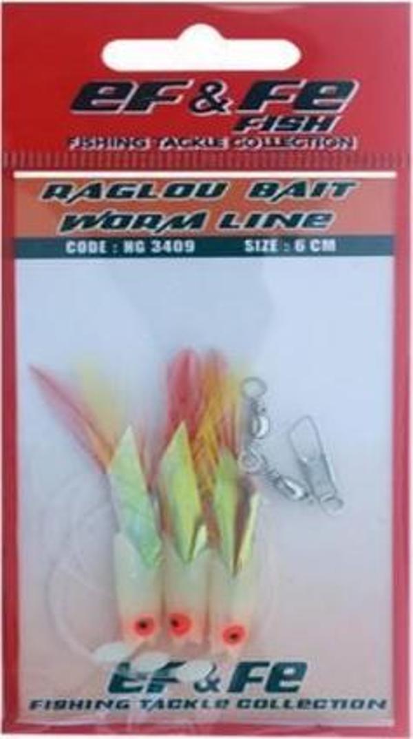 EFFE Raglu Bait Worm 6cm Hologramlı Kurt Çapari HG3409 - Image 1