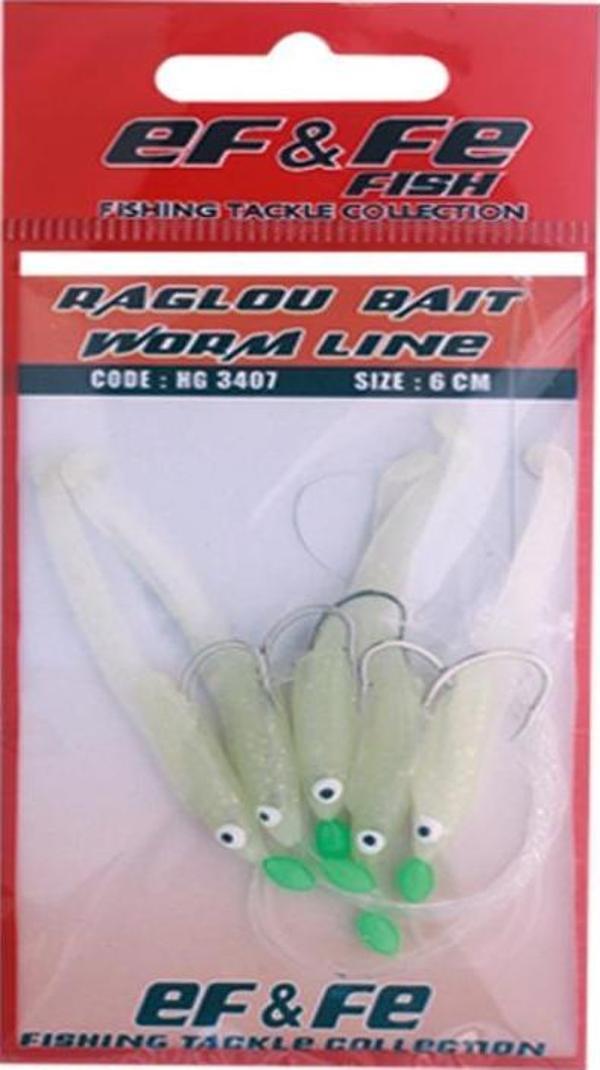 EFFE Raglu Bait Worm 6cm Kurt Çapari Benekli Krem HG3407 - Image 1