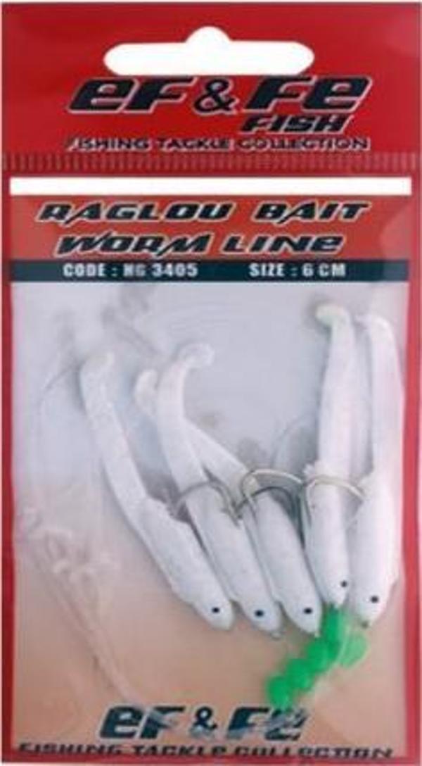 EFFE Raglu Bait Worm 6cm Kurt Çapari Beyaz HG3405 - Image 1