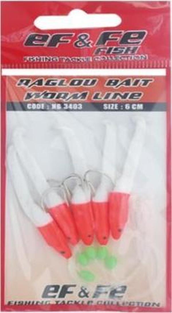 EFFE Raglu Bait Worm 6cm Kurt Çapari Kırmızı HG3403 - Image 1