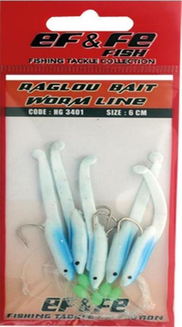 EFFE Raglu Bait Worm 6cm Kurt Çapari Mavi HG3401 - Image 1
