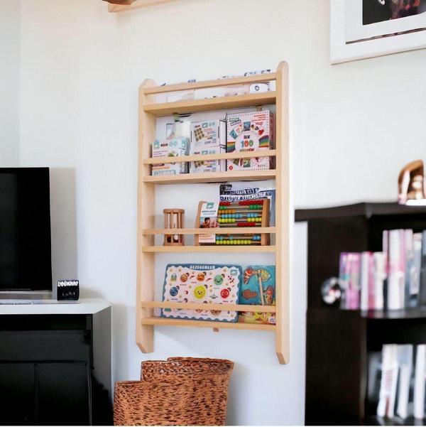 Baby Kinder Doğal Ahşap Montessori Çocuk Kitaplığı - Image 1