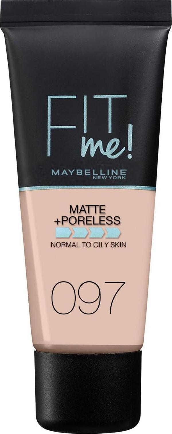 Maybelline New York Fit Me Matte+Poreless Fondöten - 97 Natural Porcelain - Image 1