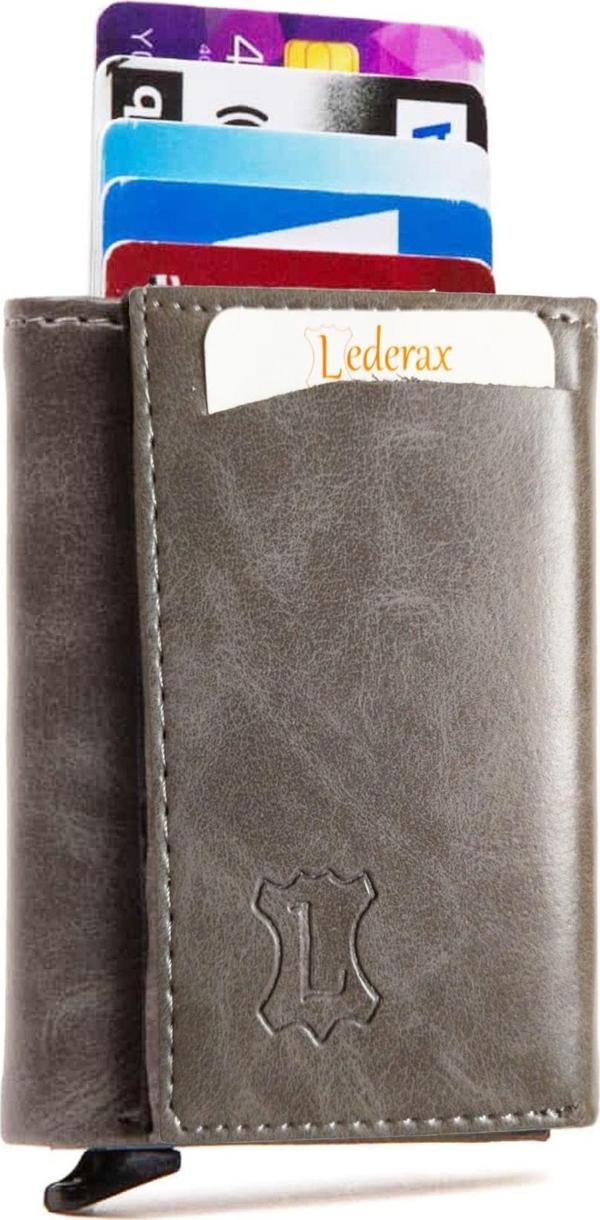 Lederax Para Gözlü Mekanizmalı Suni Deri Erkek Kartlık Cüzdan - Image 1