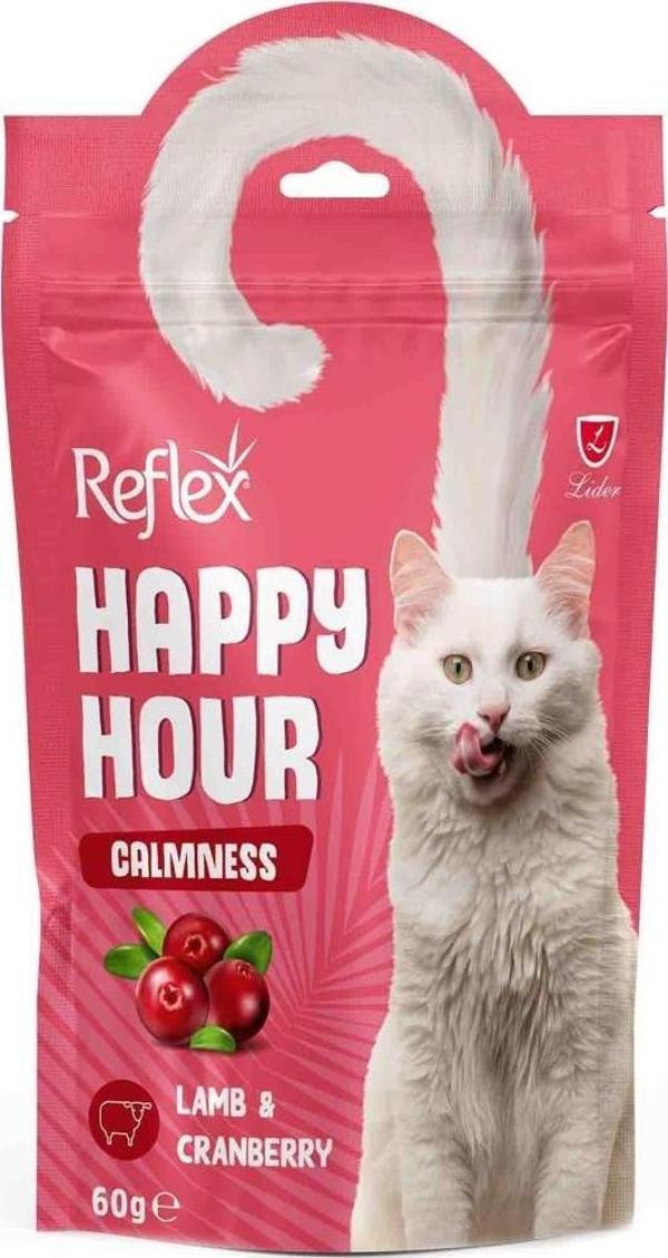 Reflex Happy Hour Sakinleştirici Kuzulu Kızılcıklı Kedi Ödül 60 gr - Image 1