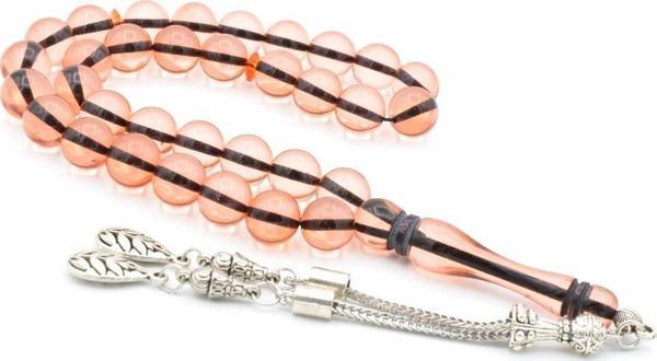 Küre Kesim Kokulu Bej Toz Kehribar Tesbih 10 Mm - Image 1