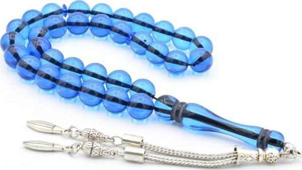 Küre Kesim Kokulu Lacivert Toz Kehribar Tesbih 10 Mm - Image 1