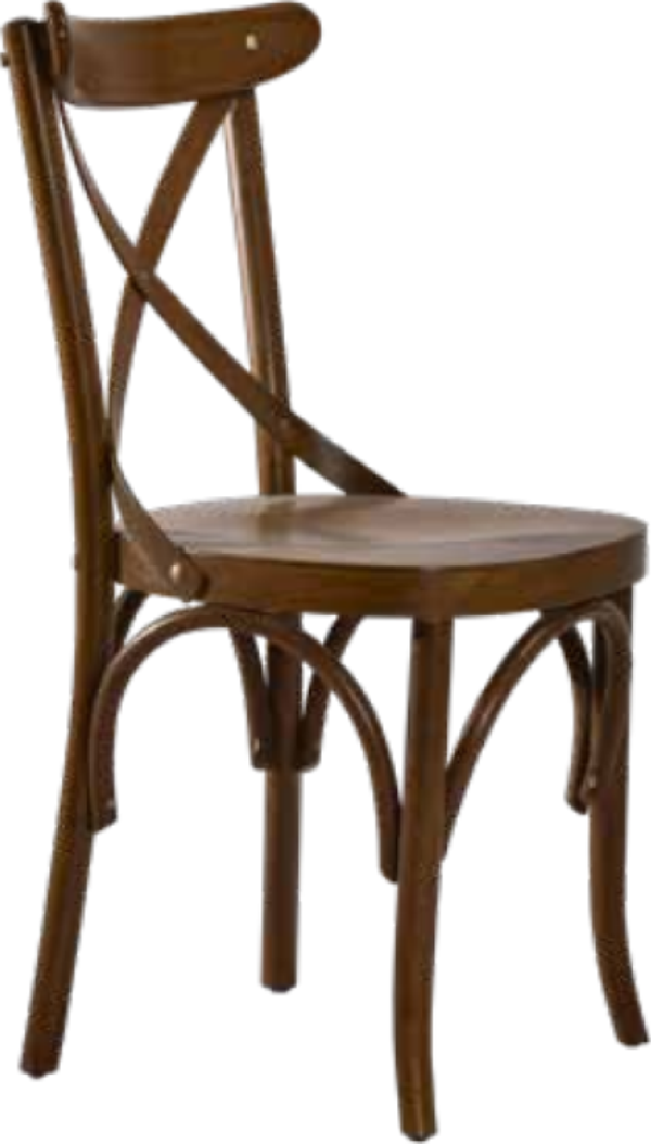 Bengi Ticaret Sandalye 19898 Zus249 Çapraz Sırtlık Model Bambu Retro Ayak Ceviz Renk El Yapım - Image 1