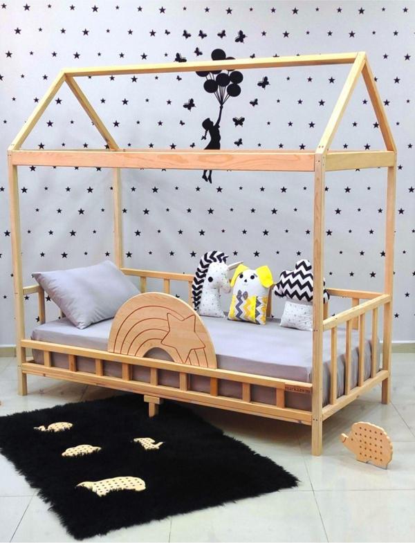 MiniWood Markaawm Ahşap Çocuk Karyola 90x190 Bebek Montessori Yatak - Image 1
