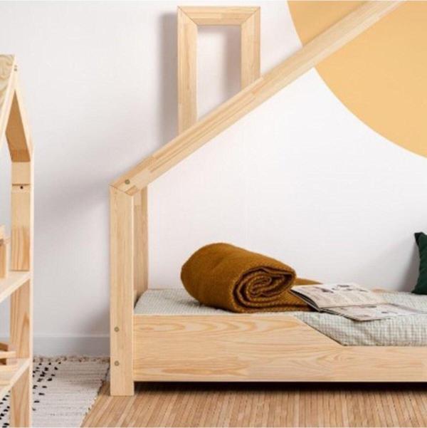 MiniWood Markaawm Çatılı Montessori Yatak 90x190 Ahşap Çocuk Karyola - Image 1