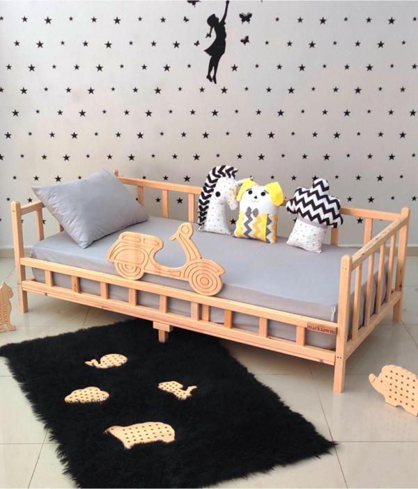 MiniWood Markaawm Motosikletli Montessori Yatak Premium Çocuk Karyola - Image 1