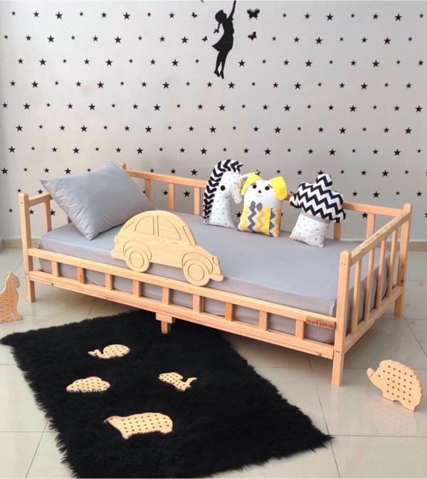 MiniWood Markaawm Premium Arabalı Montessori Yatak Çocuk Ve Bebek Karyola - Image 1