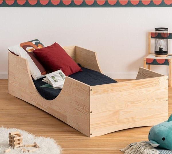 MiniWood Markaawm Rustik Montessori Yatak Ahşap Çocuk Yatak Karyola - Image 1