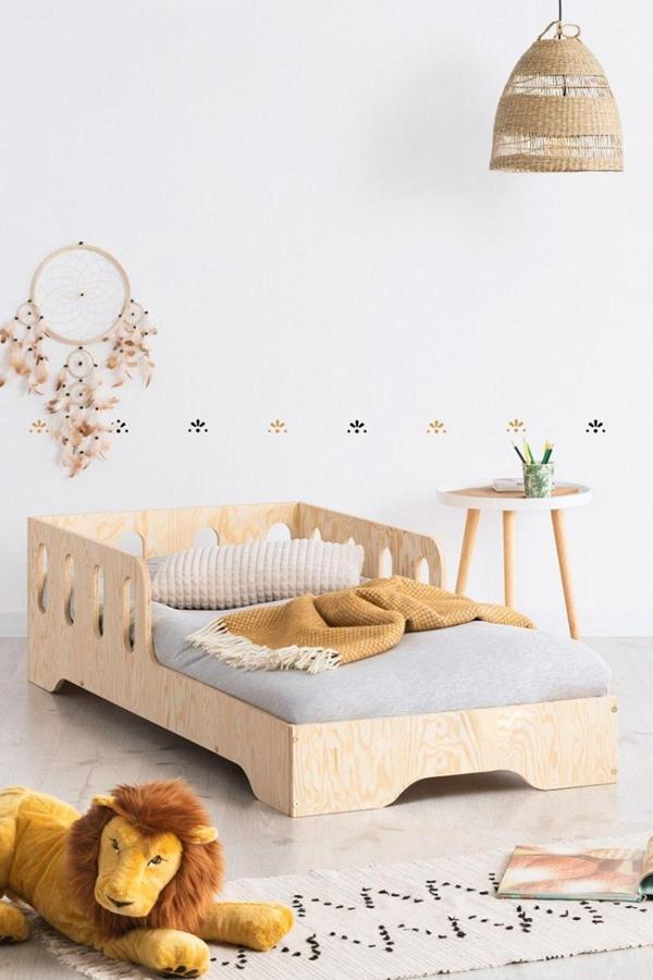 MiniWood Montessori Yatak Korumalıklı Ahşap Karyola Çocuk Ve Bebek Odası - Image 1