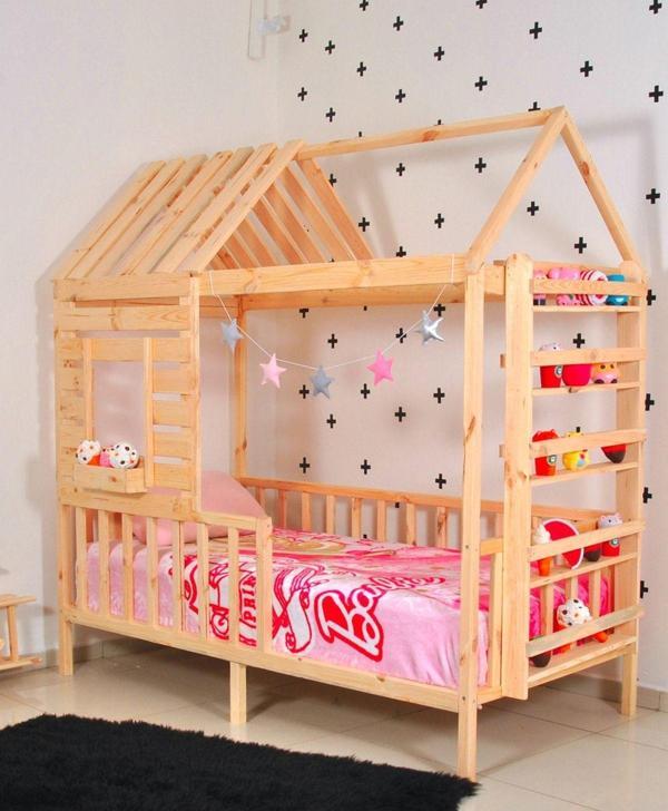MiniWood Yatak Çocuk Yatak Raf Doğal 90x190 Karyola - Image 1