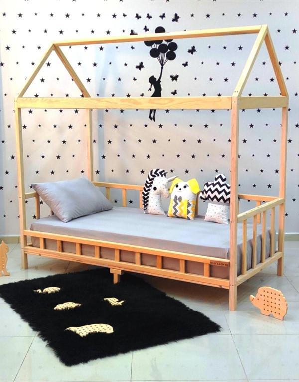 MiniWood Markaawm Luxury Montessori Karyola Ahşap Yatak Çocuk Bebek Yatak 90x190 - Image 1