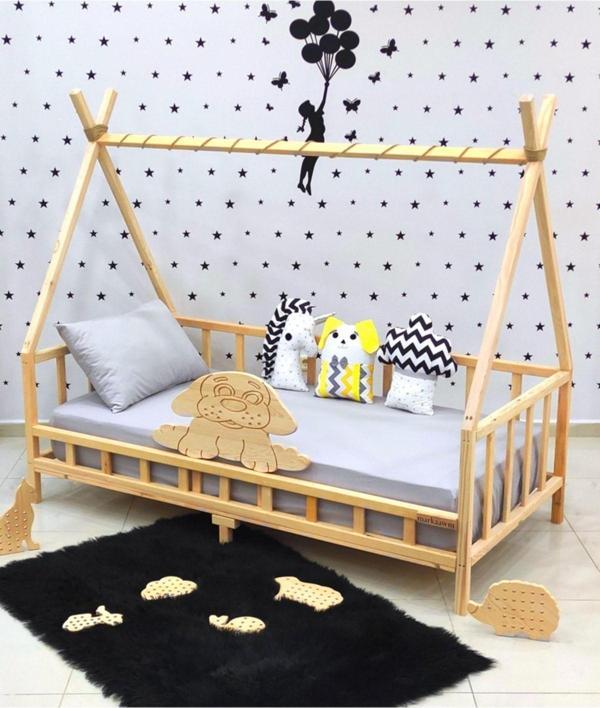MiniWood Markaawm Montessori Yatak Doğal Çam Çocuk Ve Bebek Yatağı - Image 1