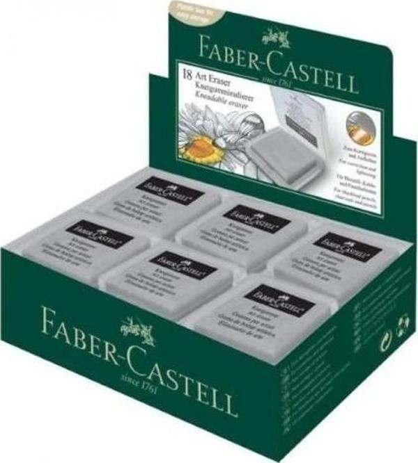 Faber-Castell Plastik Kutulu Gri Hamur Silgi 18'li - Image 1