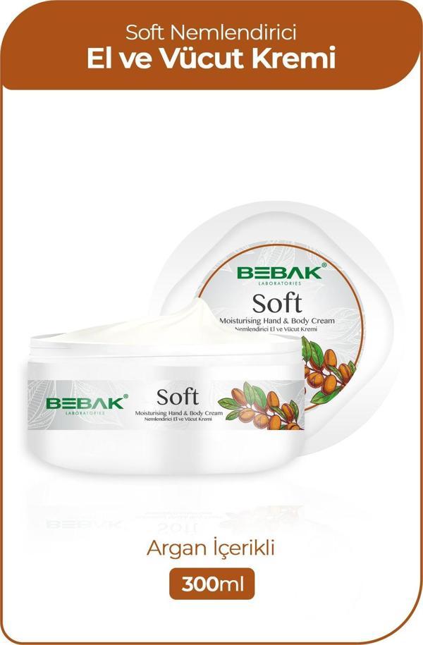 Bebak Nemlendirici El & Vücut Kremi - Soft Argan Oil Moisturising Hand & Body Cream 300 Ml 8690841013417 - Image 1