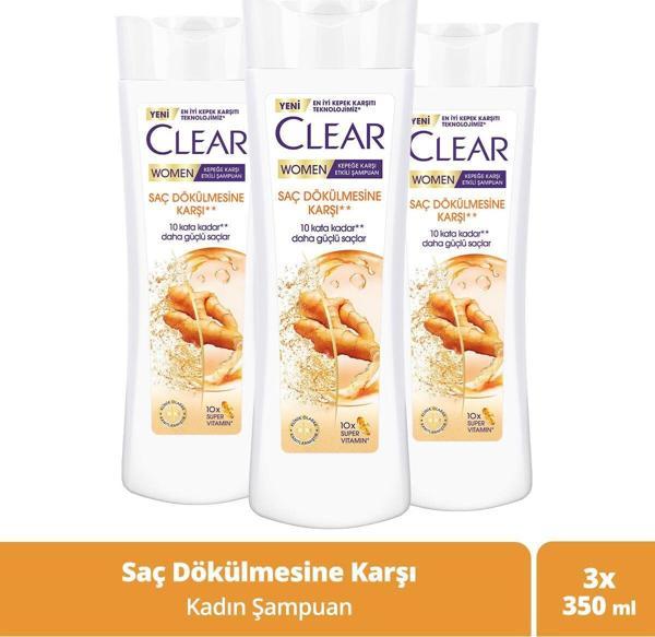 Clear Women Zencefil Özlü Kepeğe Karşı Etkili Şampuan 3 x 350 ml - Image 1