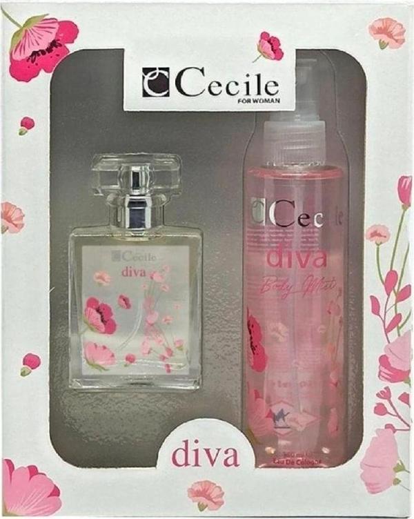 Cecile Diva Edt 100 Ml Body Mist 150 Ml - Kadın Parfüm Seti 8698438005685 - Image 1