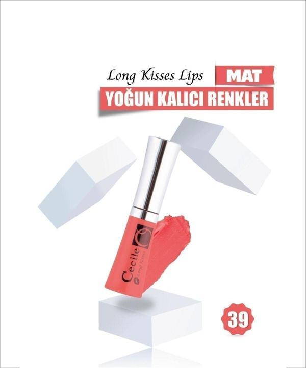 Cecile Long Kisses Lipgloss Kalıcı Mat Ruj 39 Coral 8698438606325 - Image 1