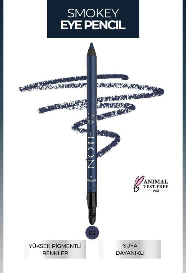 Note Smokey Eye Waterproof Aplikatörlü Göz Kalemi 02 Deep Blue - Lacivert - Image 1