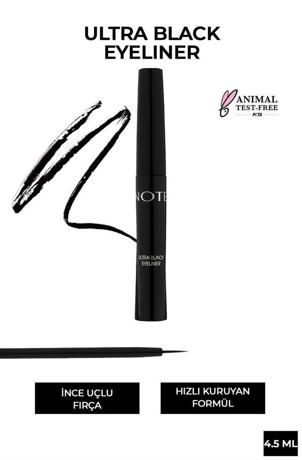 Note Ultra Black Eyeliner Kıl Fırça Uçlu - Image 1