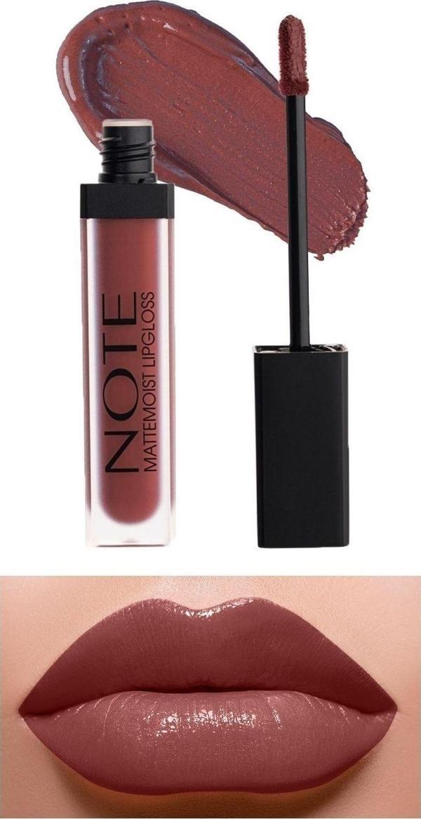 Note Mattemoist Lipgloss Yarı Mat Saten Bitişli Likit Ruj 415 Shy Berry - Bordo - Image 1