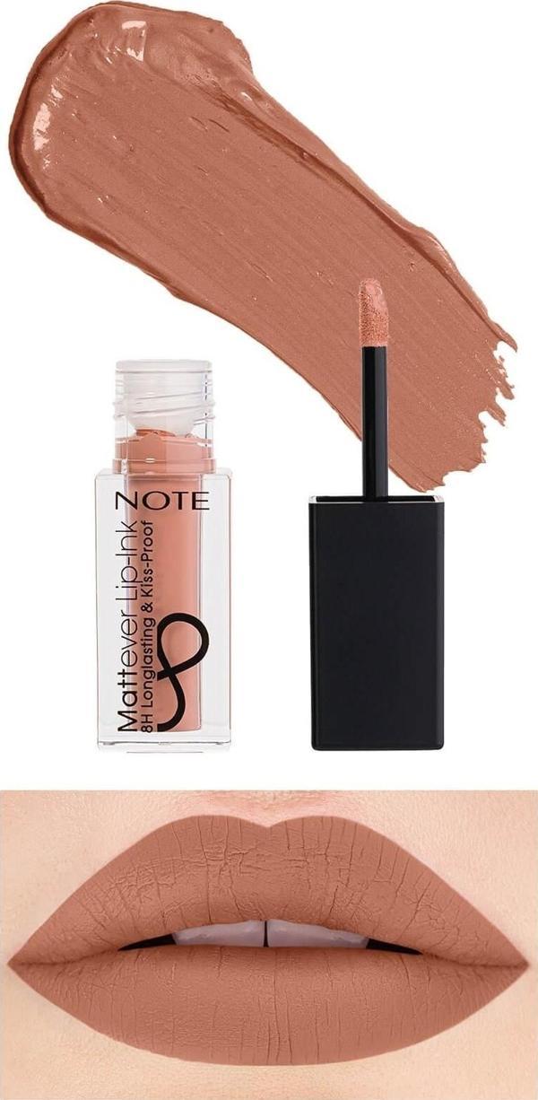 Note Mattever Lip-Ink Mat Ve Kalıcı Likit Ruj 04 Peach Rose - Nude - Image 1