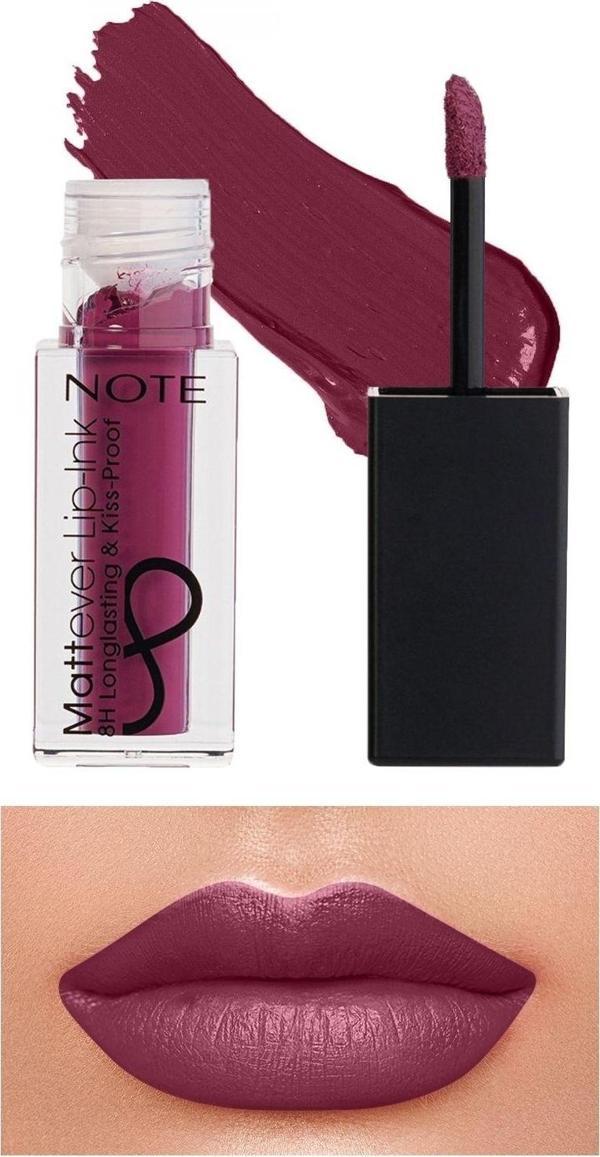 Note Mattever Lip-Ink Mat Ve Kalıcı Likit Ruj 17 Dark Envie - Koyu Mor - Image 1