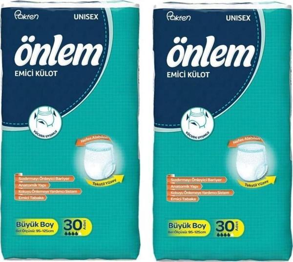 Emici Külot Yetişkin Hasta Bezi Large Büyük Boy 30'lu 2 Adet - Image 1