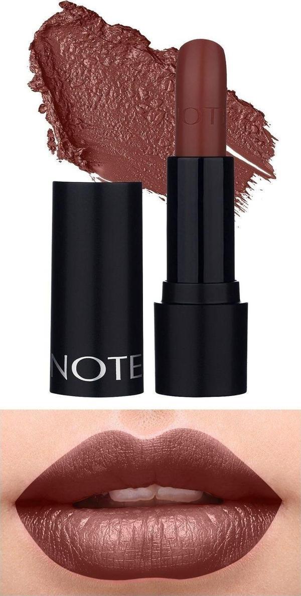 Note Deep Impact Lipstick Kremsi Dokulu Yarı Parlak Ruj 07 Warm Chocolatte - Kahverengi - Image 1