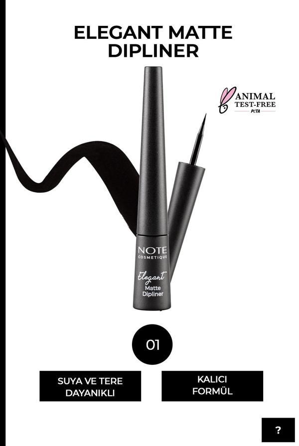 Note Elegant Matte Dipliner Waterproof Siyah 01 - Image 1