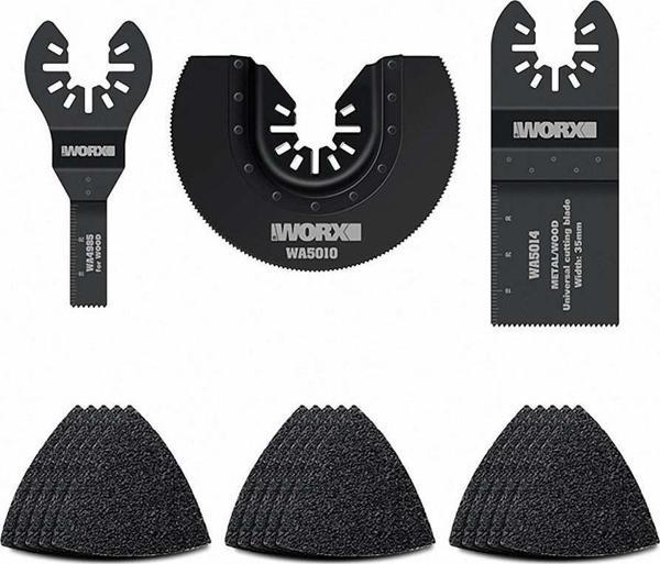 WORX WA5099 18 Parça Universal Metal, Ahşap Kesme ve Zımpara Kâğıdı Aksesuar Seti - Image 1