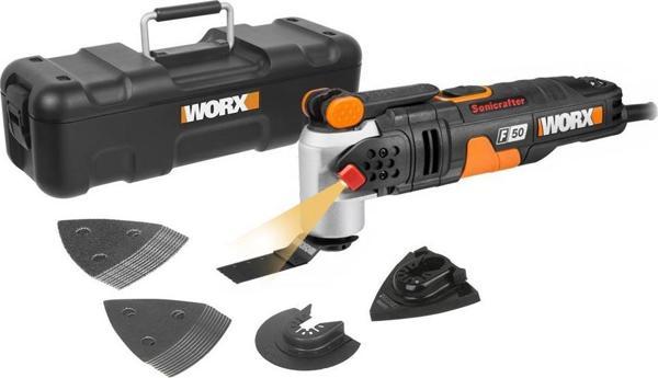 WORX WX681 450Watt Profesyonel Çok Amaçlı Devir Ayarlı Kesme Raspalama ve Zımpara + 39 Adet Aksesuar - Image 1