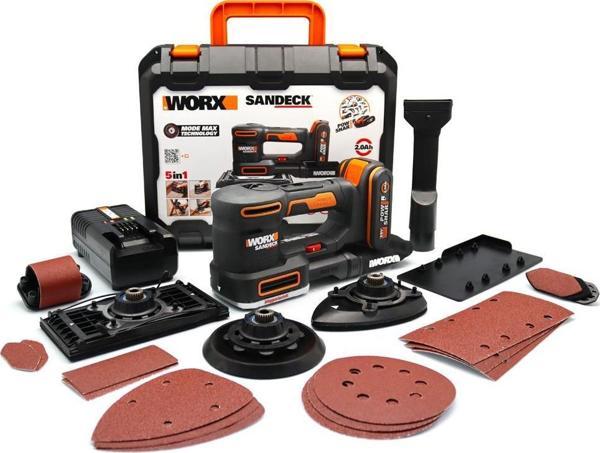 WORX WX820 20Volt 2.0Ah. Li-ion Profesyonel Devir Ayarlı Çok Amaçlı Şarjlı Zımpara - Image 1