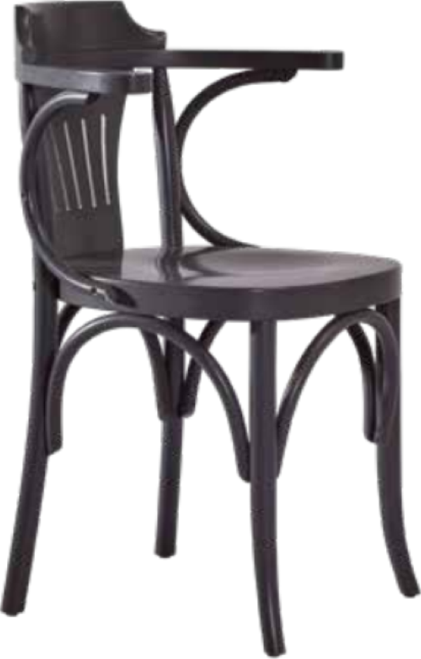 Sandalye 1984 Zus253 Kulak Sırtlık Model Siyah Renk Kayın Bambu Ayak Oval El Yapı - Image 1