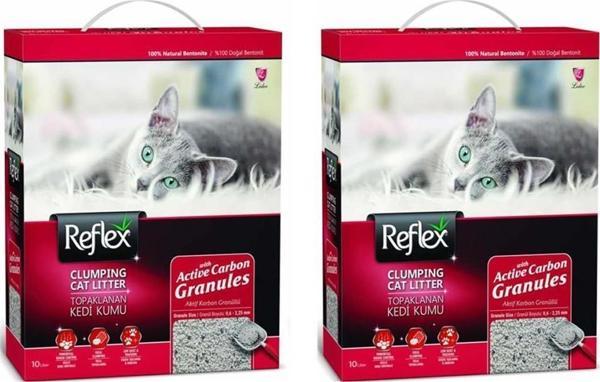 Reflex Granül Aktif Karbonlu Hızlı Topaklanan Kedi Kumu 10 Lt 2'Li Set - Image 1