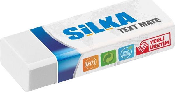 Silka Sg.2 Text Matel Öğrenci Silgisi Beyaz  (24 Lü Kutu) - Image 1