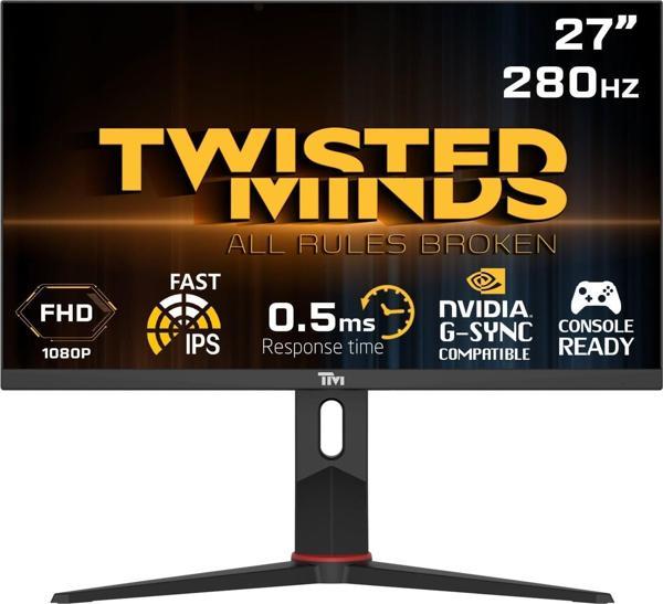 TWISTED MINDS 27" TM27FHD280IPS FHD 280HZ 0,5MS HDMI DP HDR10 FAST IPS PIVOT RGB GAMING MONİTÖR - Image 1