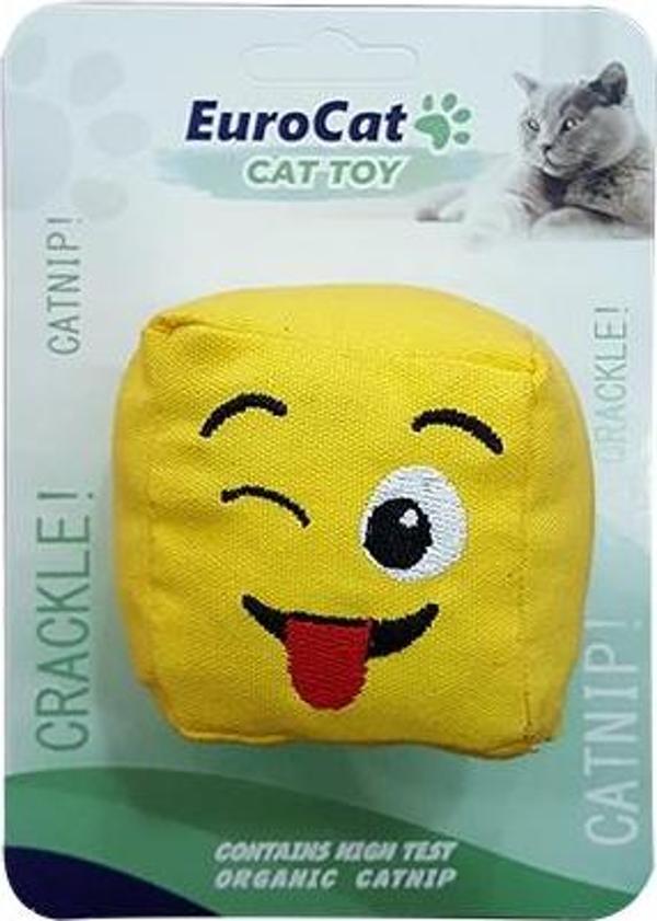 EuroCat Kedi Oyuncağı Dil Çıkaran Smiley Küp 6 cm - Image 1